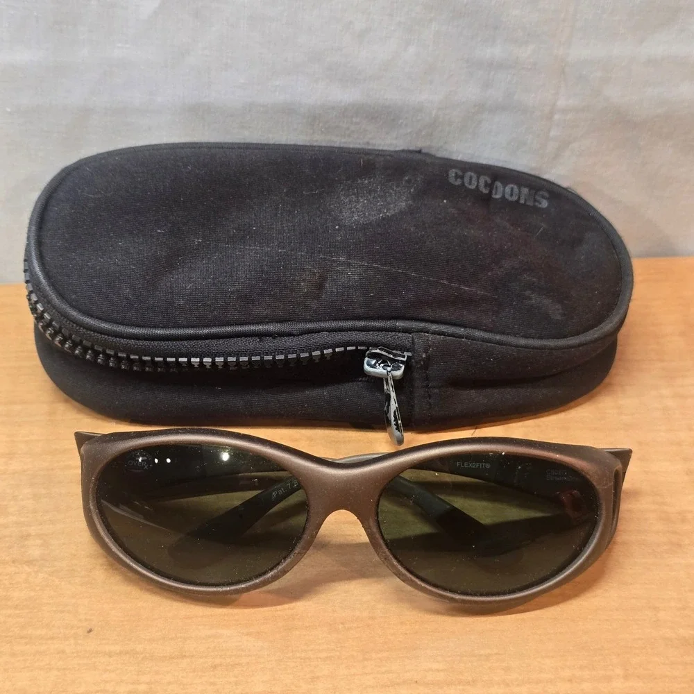 Vintage Glasses Brown Cocoons polarized fitover Flex2Fit Streamline Sunglasses‎